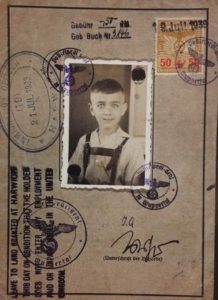 Phillip Meyer's passport for issued by the Nazi German government allowing him to participate in Kindertransport. 