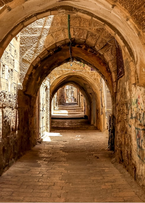 Ancient stone archways in Jerusalem 