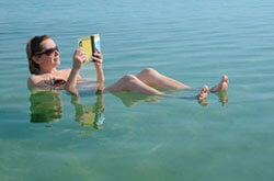 Floating in the Dead Sea