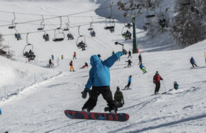 Snowboarder at Mount Hermon