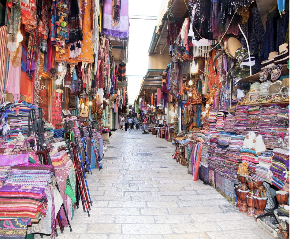 Israel market shopping